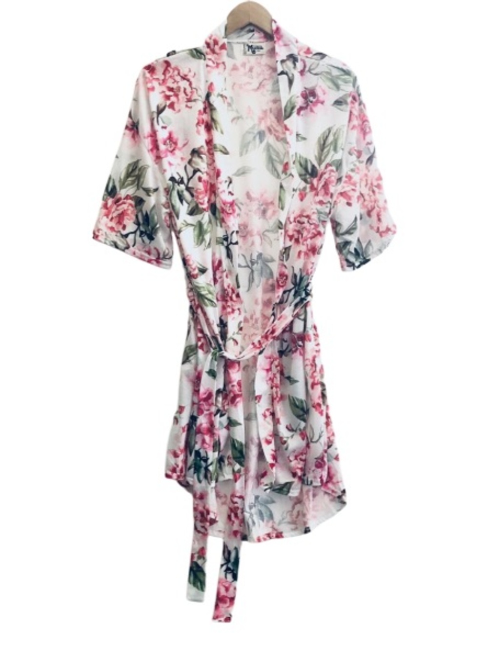Show Me Your MuMu Floral White Pink Green Kimono Robe
